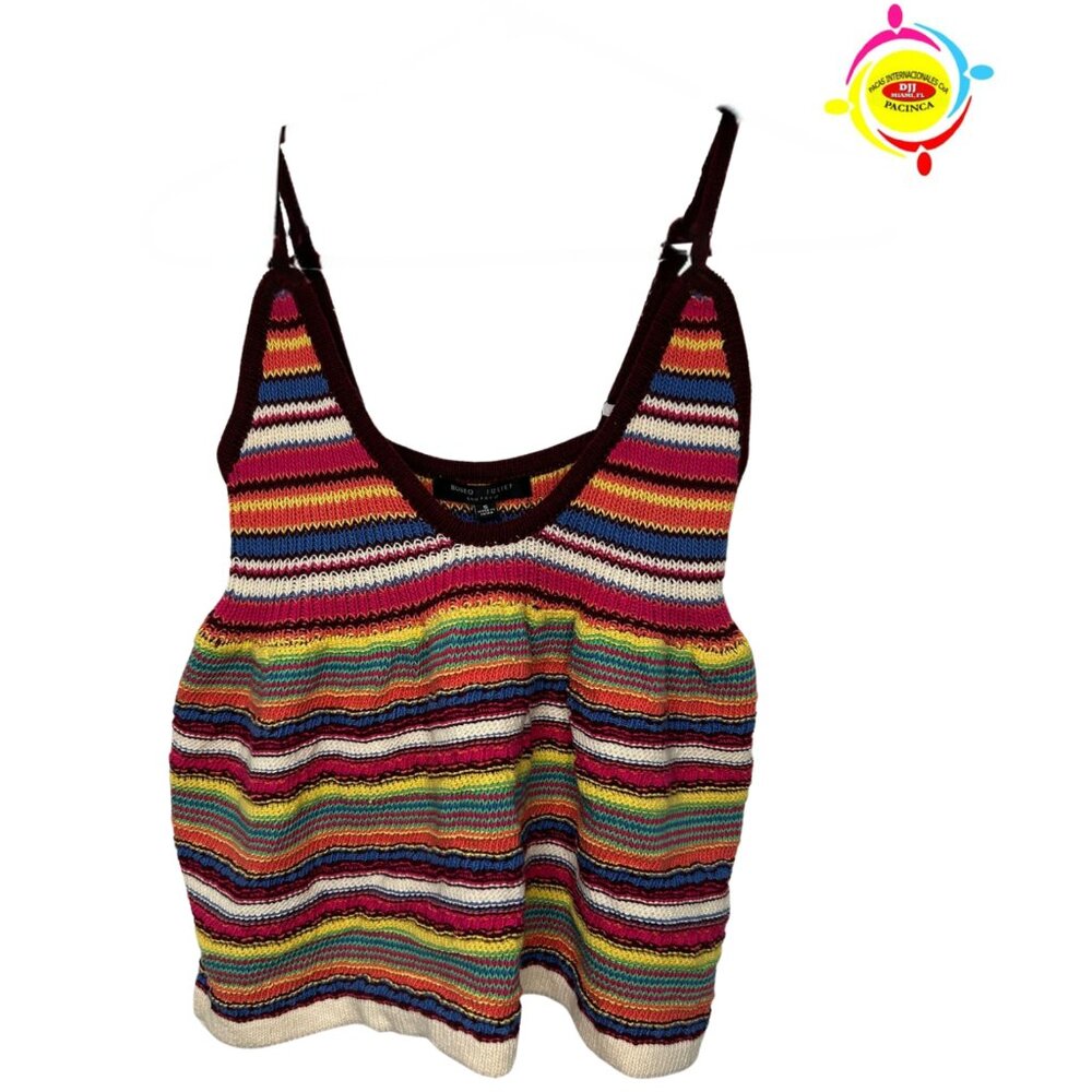 *ROMEO & JULIET COUTURE COLORFUL CROCHET TOP
